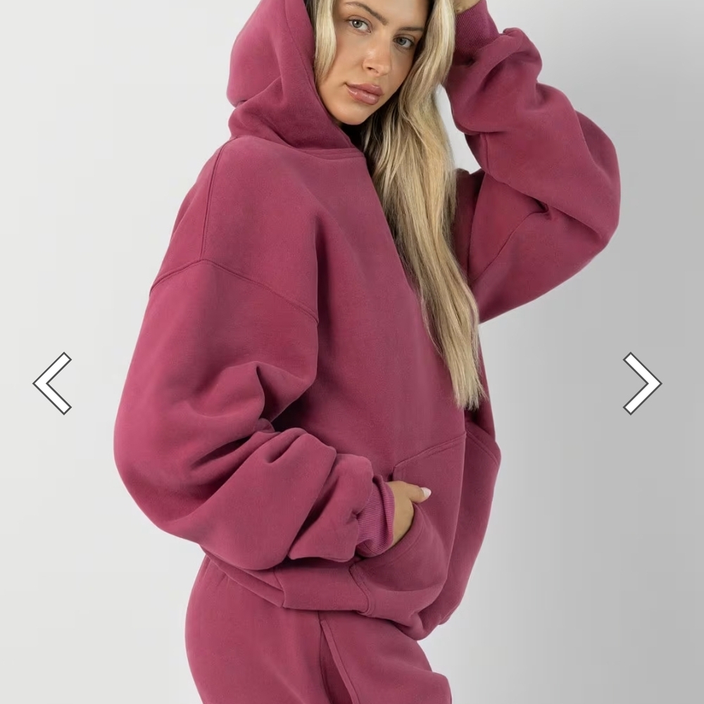 Women's Plush Hoodie in Deep Berry